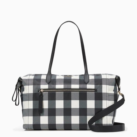 NWT KATE SPADE GINGHAM CHELSEA WEEKENDER DUFFEL BAG - Picture 3 of 8